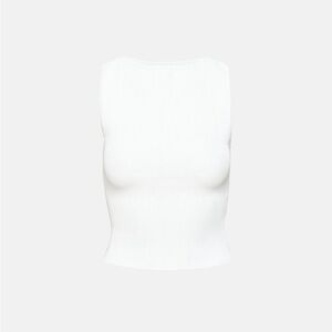 Aritzia Babaton Sculpt Knit Leading Top Open Back Tank Soft Fog Size S